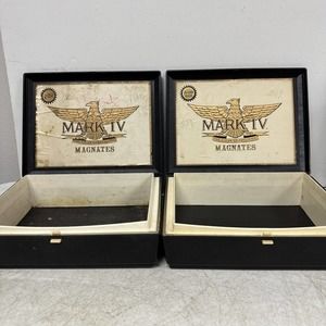 VTG Mark IV Magnates Cigar Store Display Box Eagle Emblem Black Set Of 2 Empty